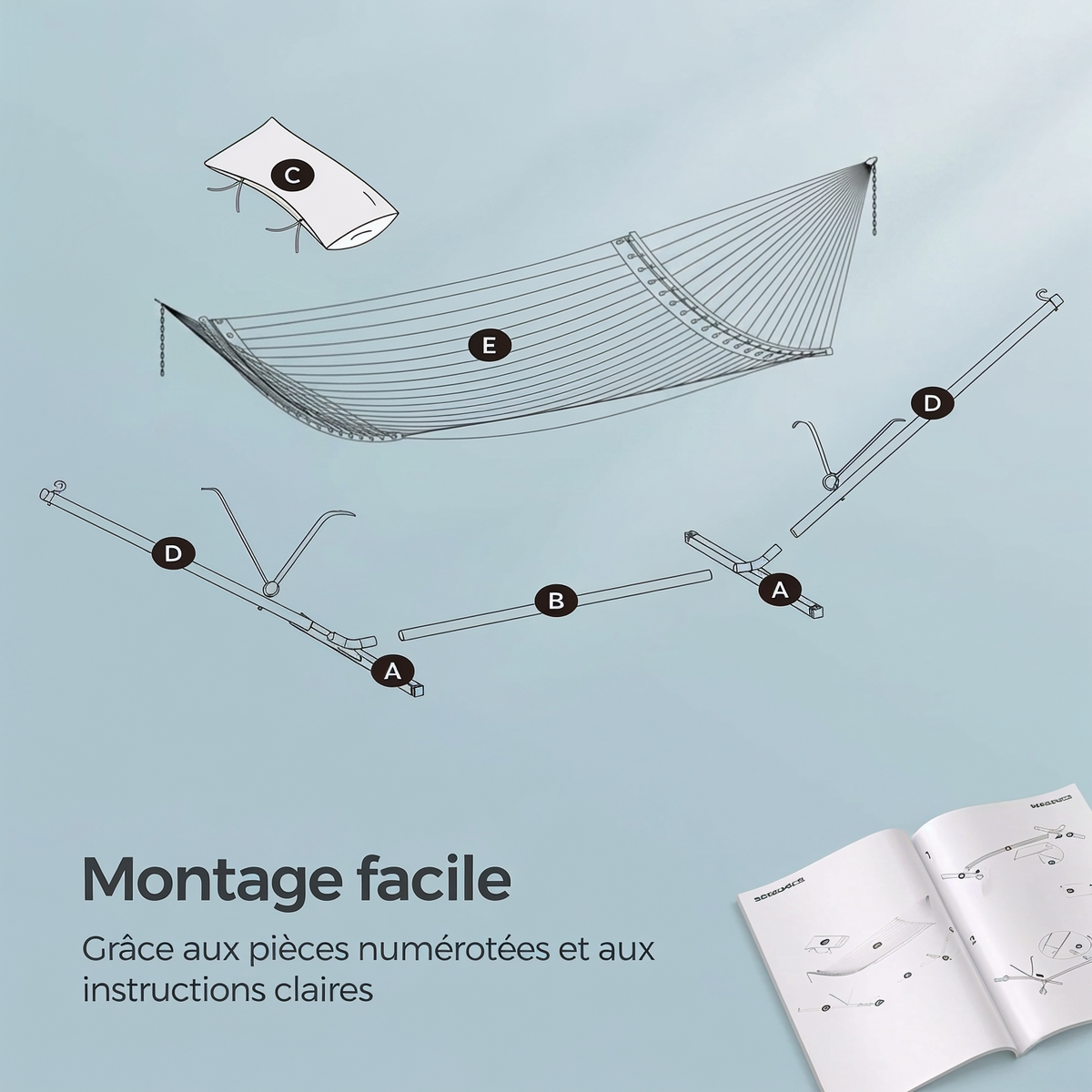 Free-standing 2-seater garden hammock | Atlas