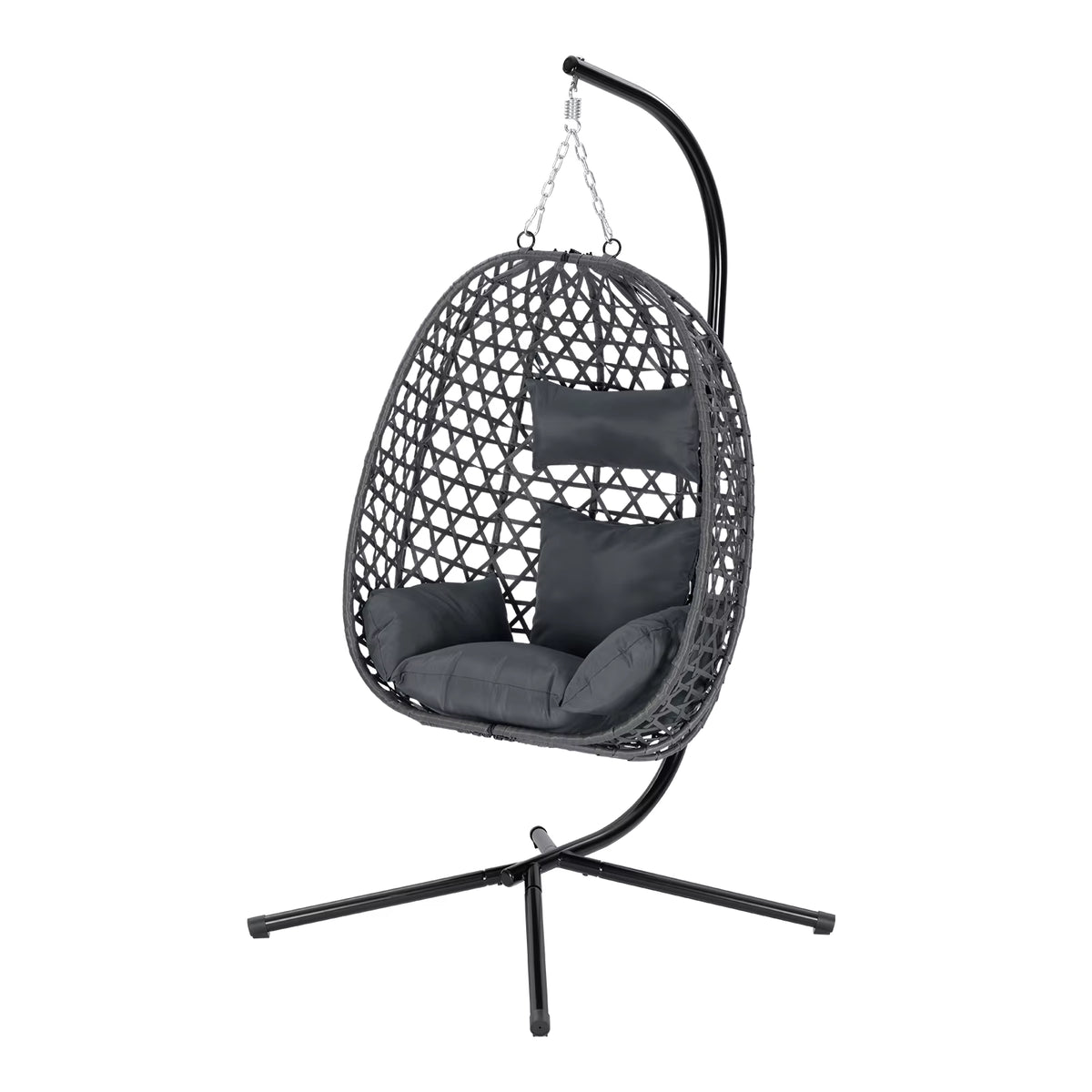 Braided hanging egg chair - with stand | Dana