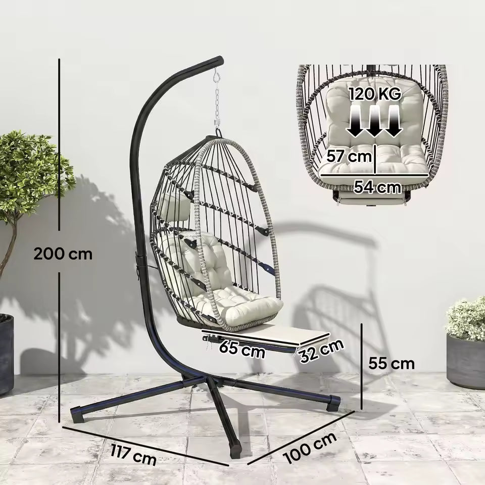 Foldable hanging armchair - with stand | Samus