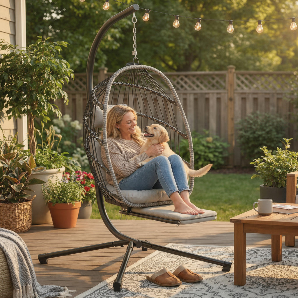 Foldable hanging armchair - with stand | Samus