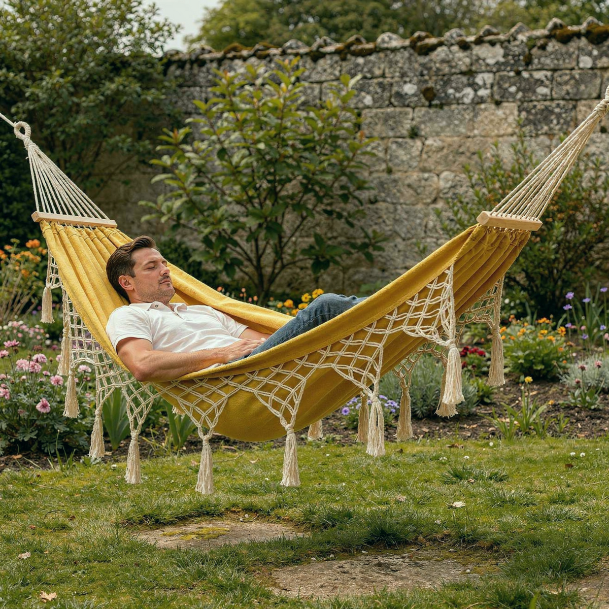 Yellow Macrame Hammock Chair | Bohemian