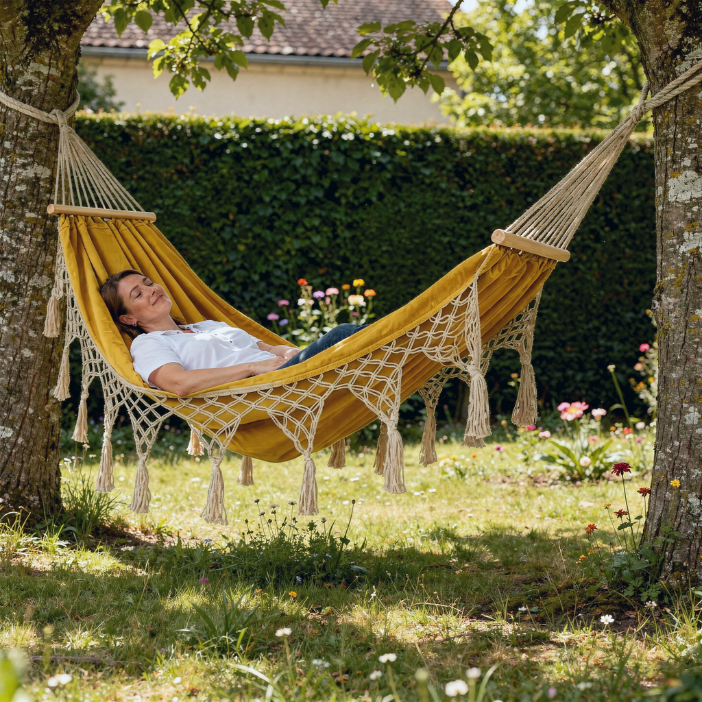 Yellow Macrame Hammock Chair | Bohemian